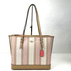 Coach Mollie Tote Bag In Signature Jacquard With Stripes In Taffy Multi C8415